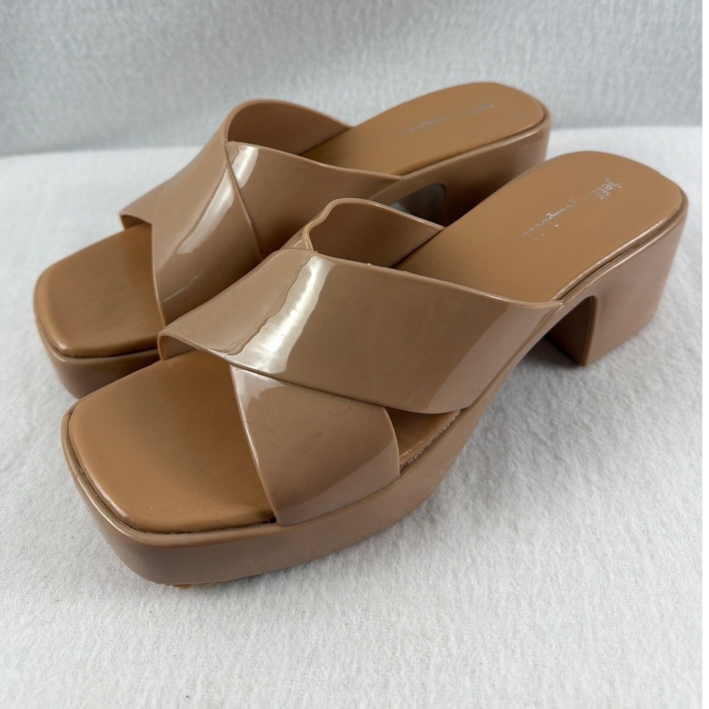 Jeffrey Campbell Tan Platform Slide Sandals